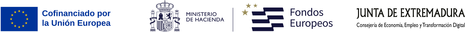 Cofinanciado por la Unión Europea · Ministerio de Hacienda · Fondos Europeos · Junta de Extremadura